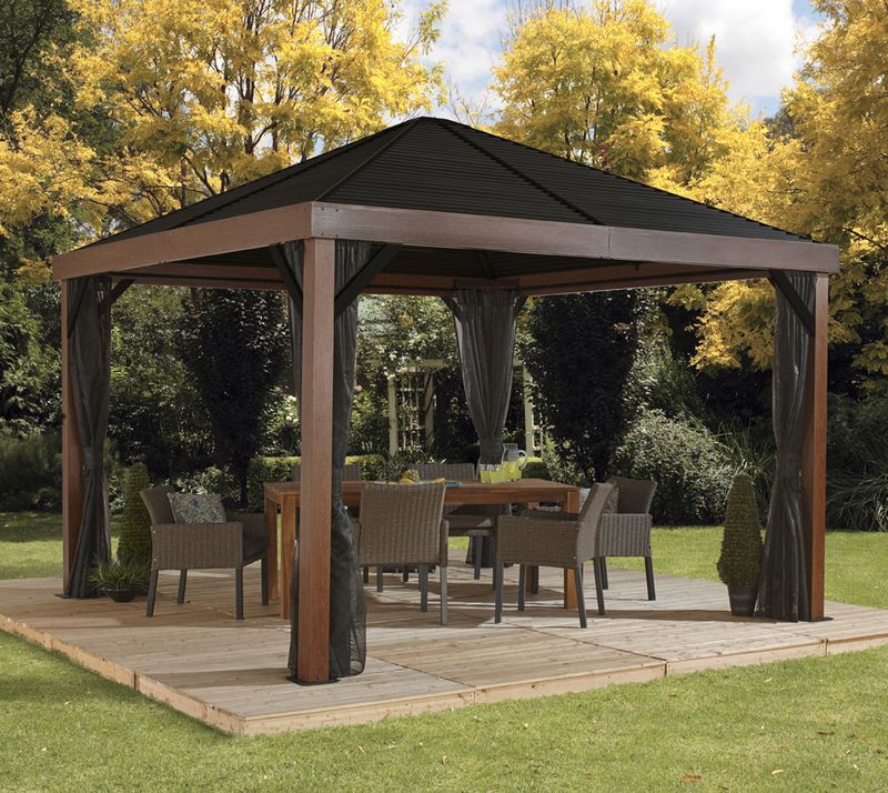 Aluminijasti paviljon Valencia - vklj. z mrežo proti komarjem | 363 x 363 x 310 cm |