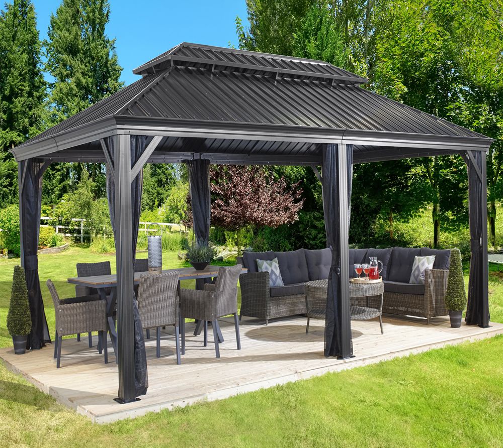 Aluminijasti paviljon Messina - vklj. z mrežo proti komarjem | 363 x 598 x 307 cm |