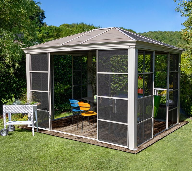 Aluminijasti paviljon Striano | 301 x 366 x 281 cm |