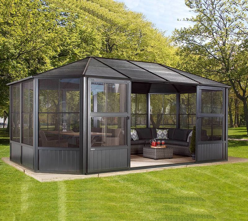 Aluminijasti paviljon Charleston | 384 x 594 x 281 cm |
