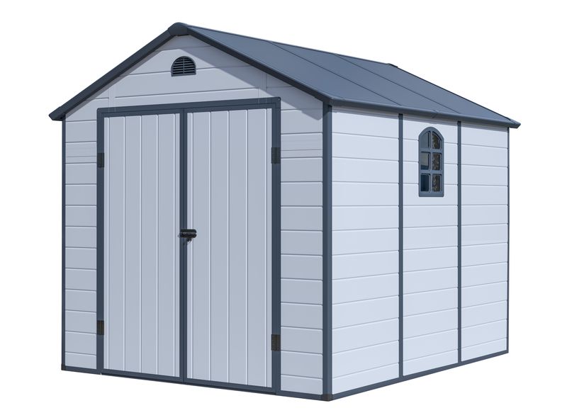 Vrtna hiška-uta G21 Boston 6,70 m² - 241 x 278 cm, plastika, svetlo siva