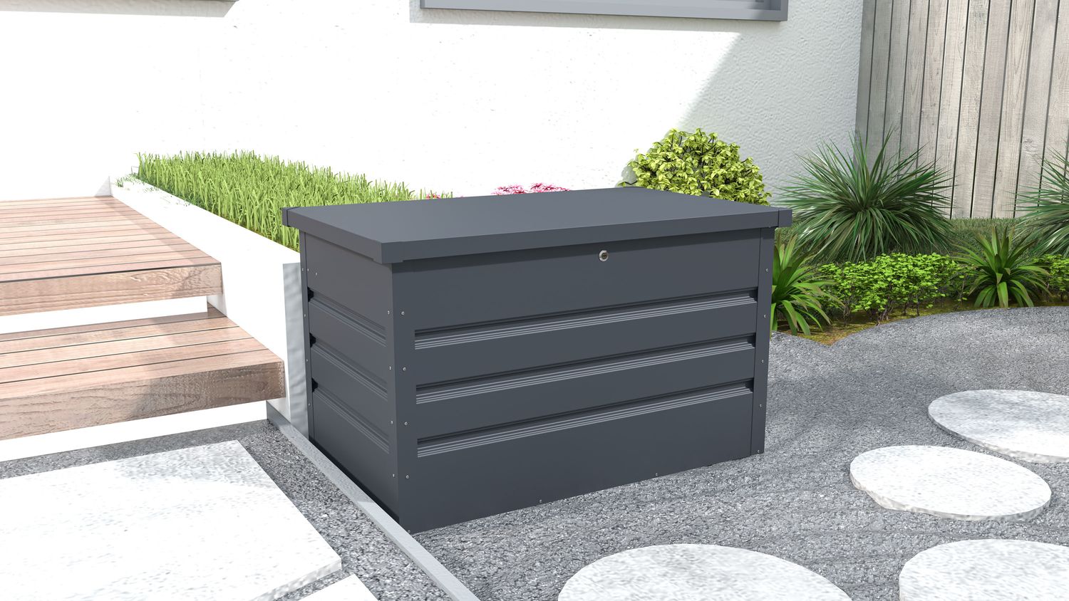 Zaboj za shranjevanje 280 L - 99 x 61 x 58 cm - ANTRACIT