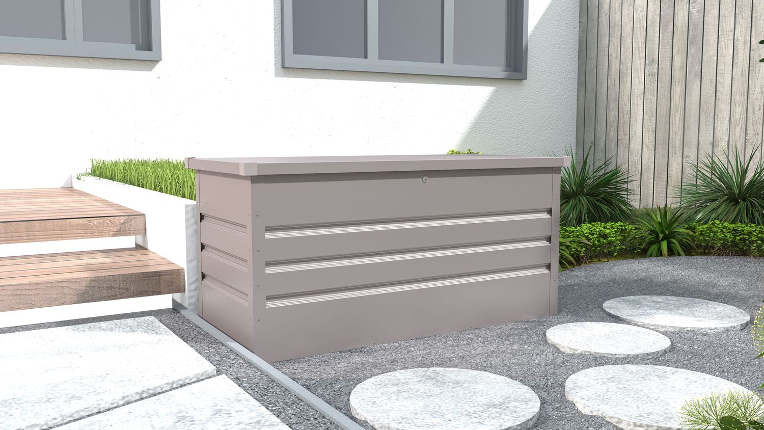 Zaboj za shranjevanje 400 L - 132 x 61 x 62 cm - SIVA
