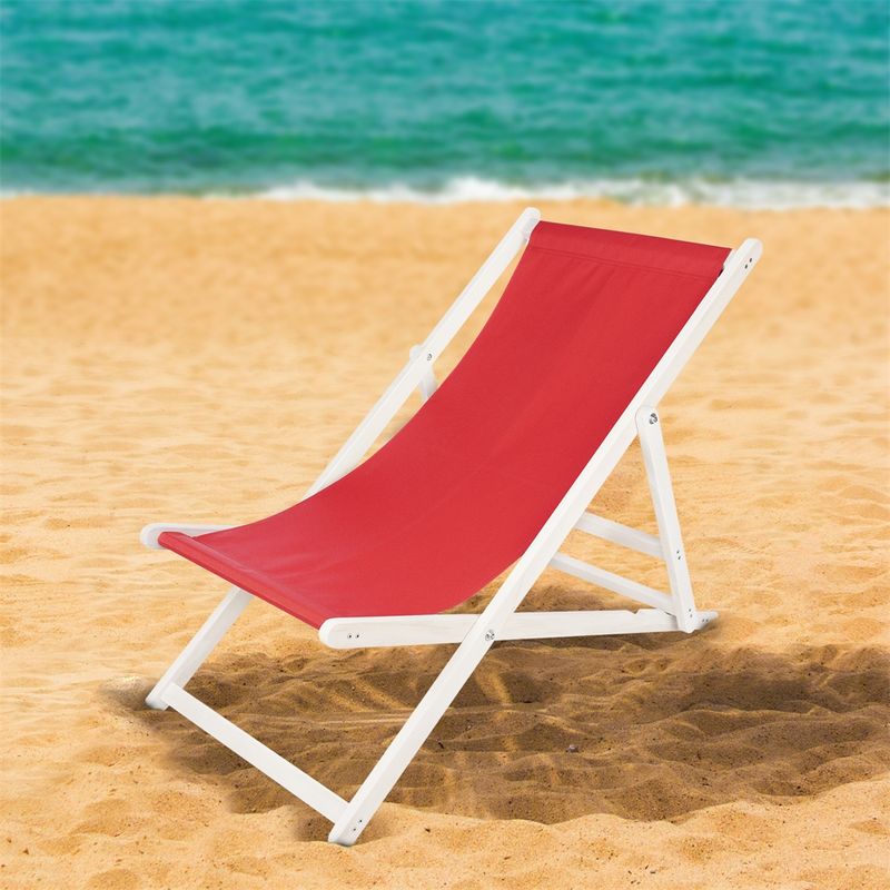 Ležalnik za plažo - rdeč