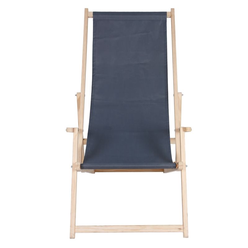 Ležalnik za plažo z naslonom za roke - antracit