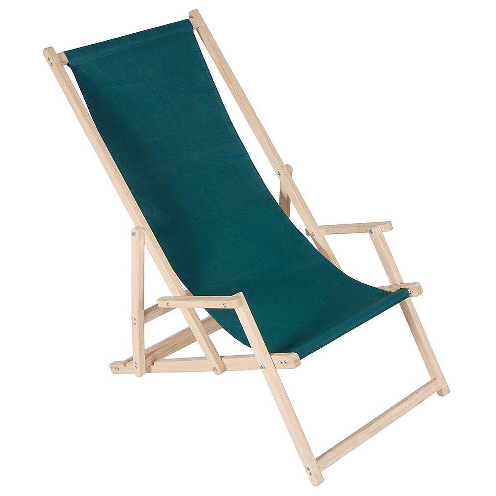 ​Ležalnik za plažo z naslonom za roke - zelen