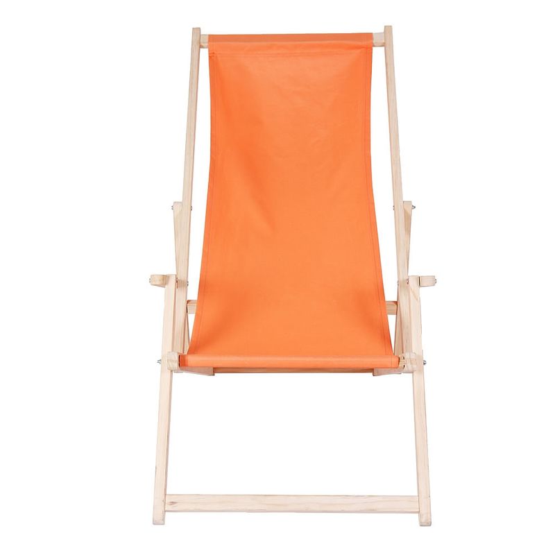 ​Ležalnik za plažo z naslonom za roke - oranžen