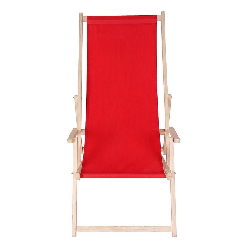​Ležalnik za plažo z naslonom za roke - rdeč