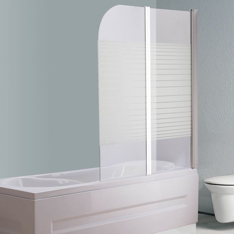 Steklena stena za kad 133 x 108 cm - s črtami