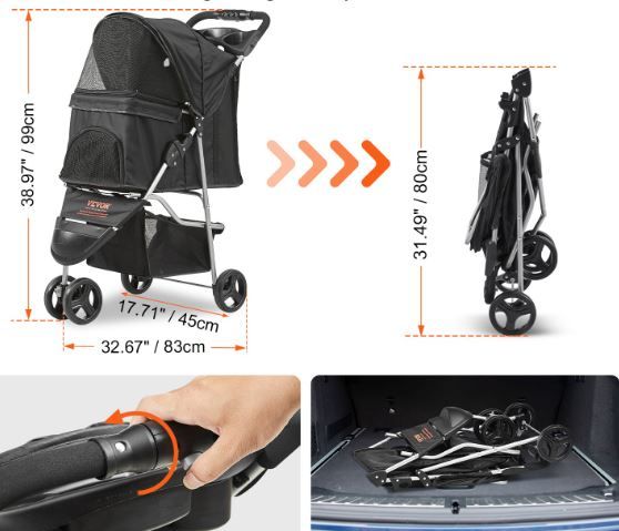 Voziček za pse - nosilnost 16 kg
