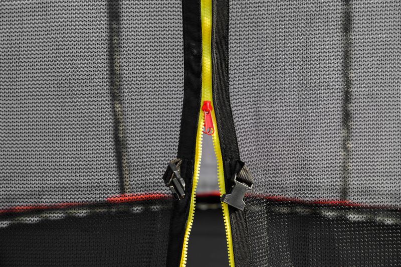 Trampolin SpaceJump 305 cm z zaščitno mrežo + stopnicami - RDEČ