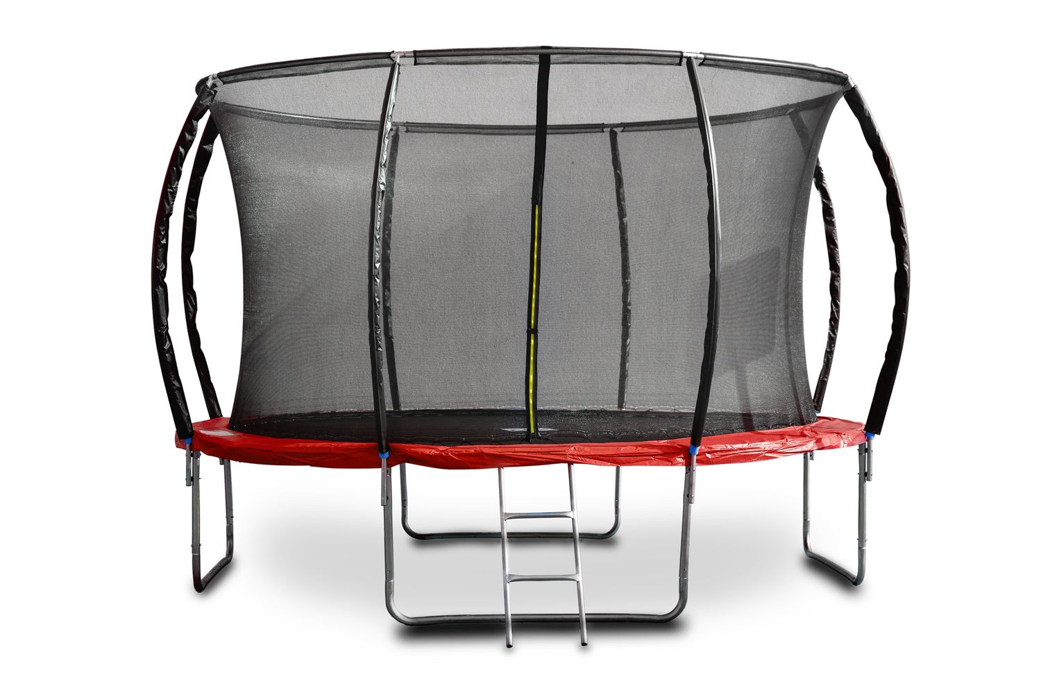 Trampolin SpaceJump 366 cm z zaščitno mrežo + stopnicami - RDEČ
