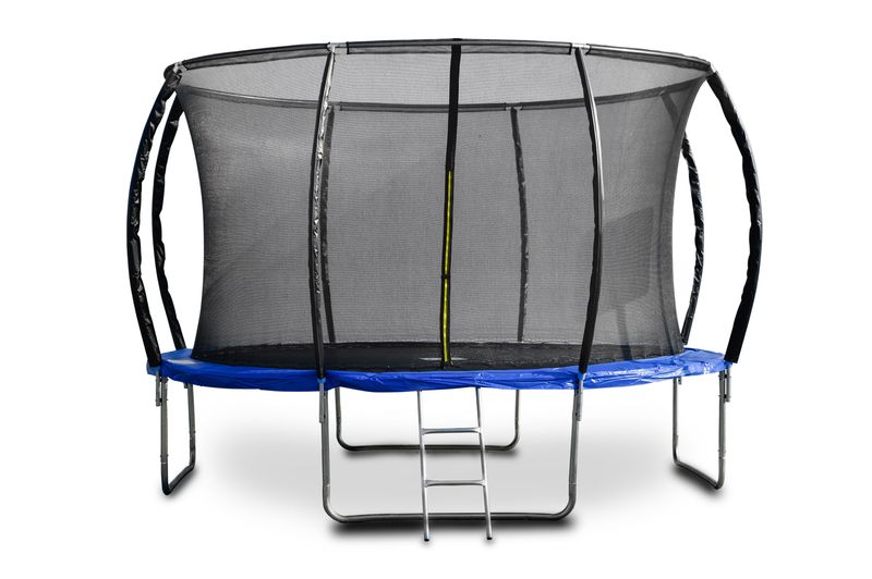 Trampolin SpaceJump 366 cm z zaščitno mrežo + stopnicami - MODER