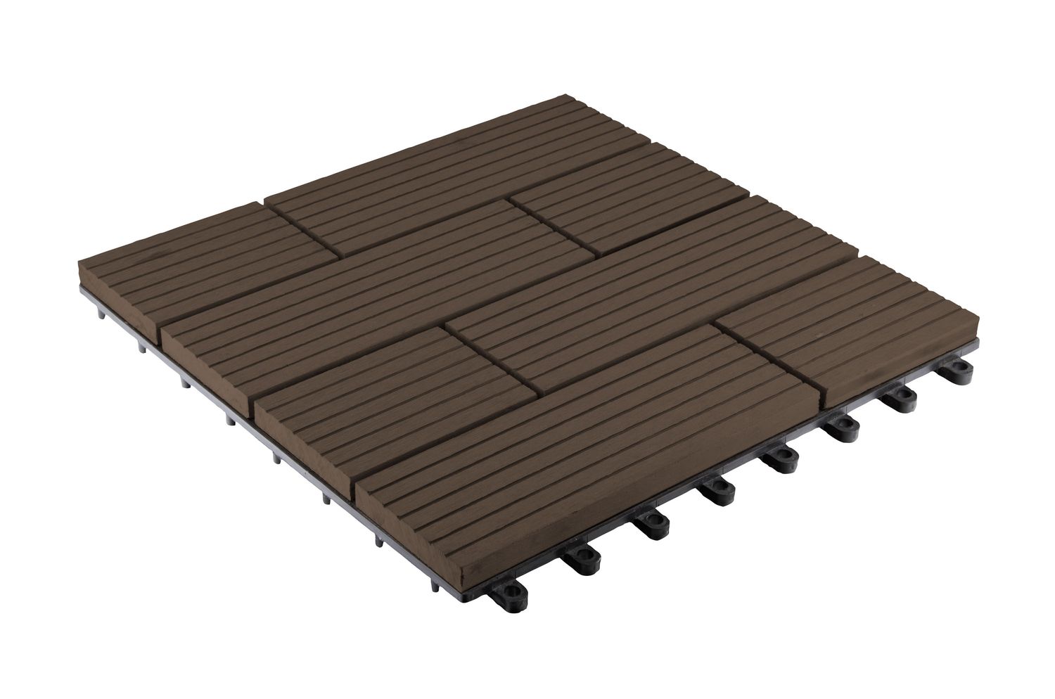 WPC terasna ploščica 2,3 x 30 x 30 cm, Samoa indijski tik