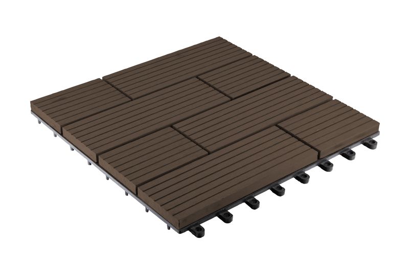WPC terasna ploščica 2,3 x 30 x 30 cm, Samoa indijski tik