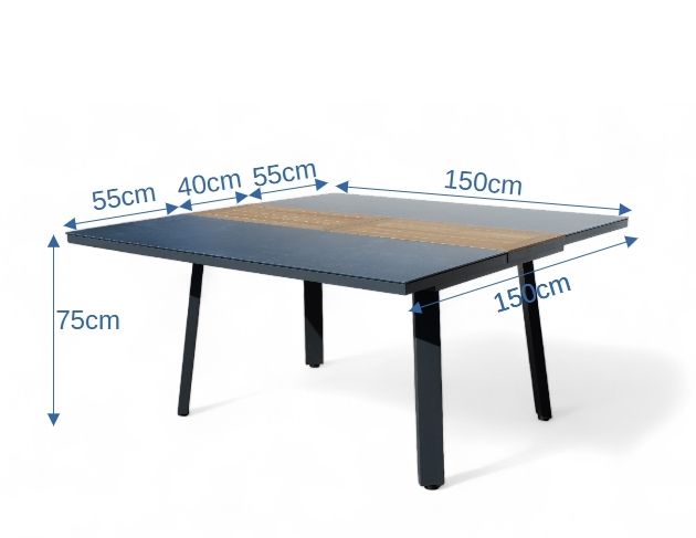 Raztegljiva vrtna miza TRINIDAD 110-150 x 150 cm