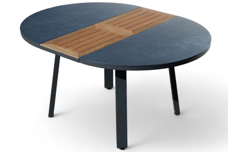 Okrogla raztegljiva vrtna miza TRINIDAD 120-160 x 120 cm