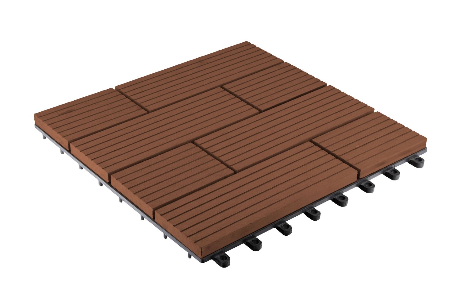 WPC terasna ploščica 2,3 x 30 x 30 cm, Samoa češnja