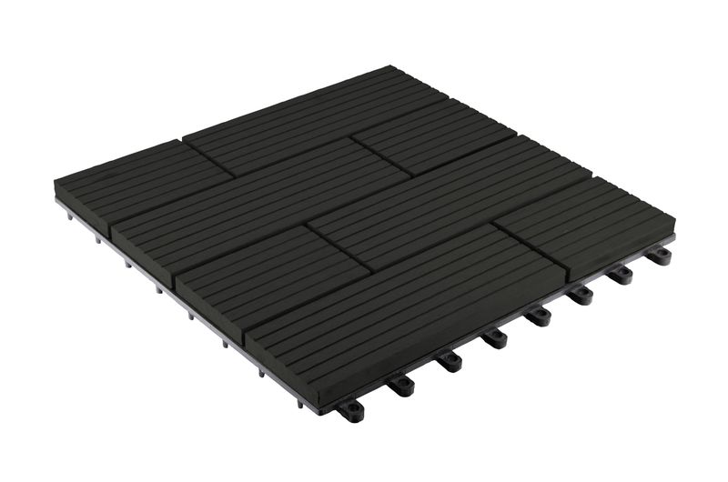 WPC terasna ploščica 2,3 x 30 x 30 cm, Samoa Ebony