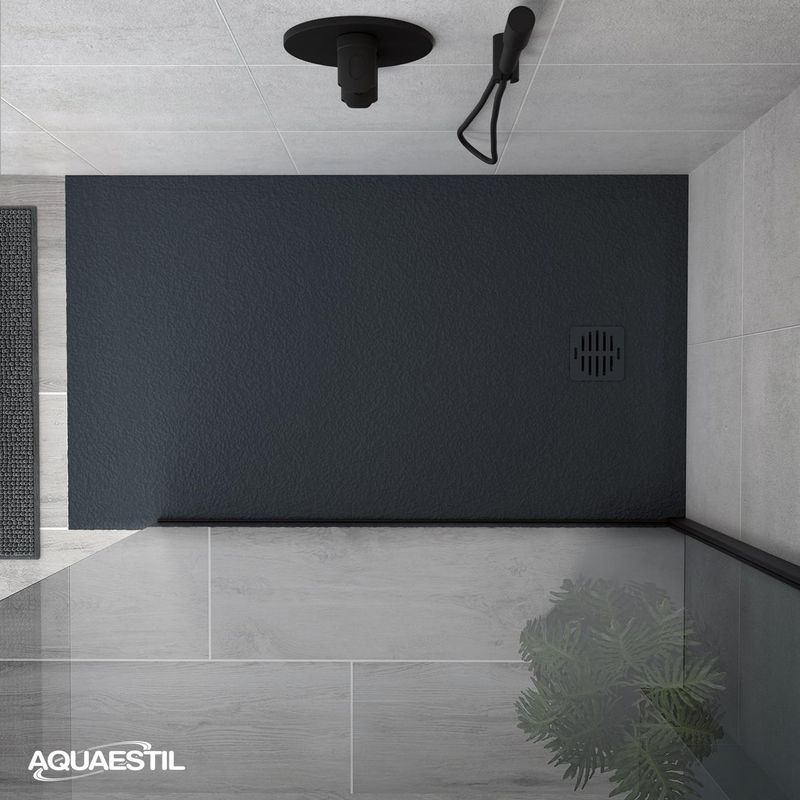 Aquaestil tuš kad Stone 160×80, črna