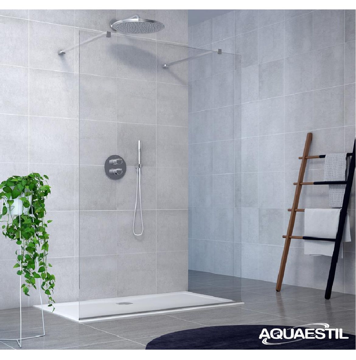 Aquaestil tuš paravan Zenith 120 walk in, srebrna/prozorno