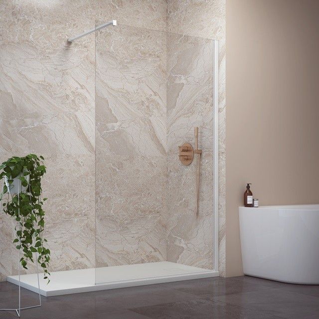 Aquaestil tuš paravan Zenith Wall 110, bela mat/prozorno