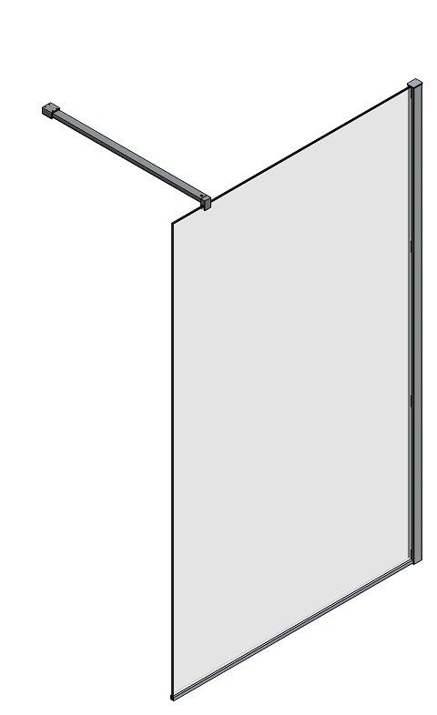 Aquaestil tuš paravan Zenith Wall 180, črna mat/satinato