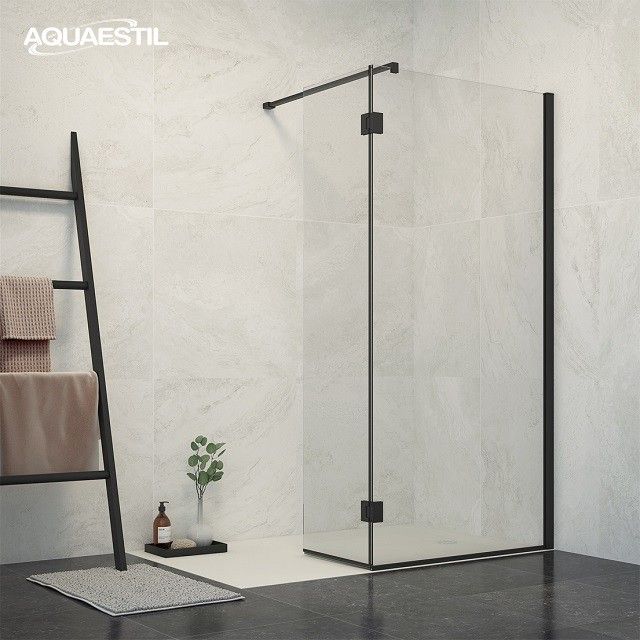 ​​Aquaestil tuš paravan Zenith Vario 110 + 50, črna mat/prozorno