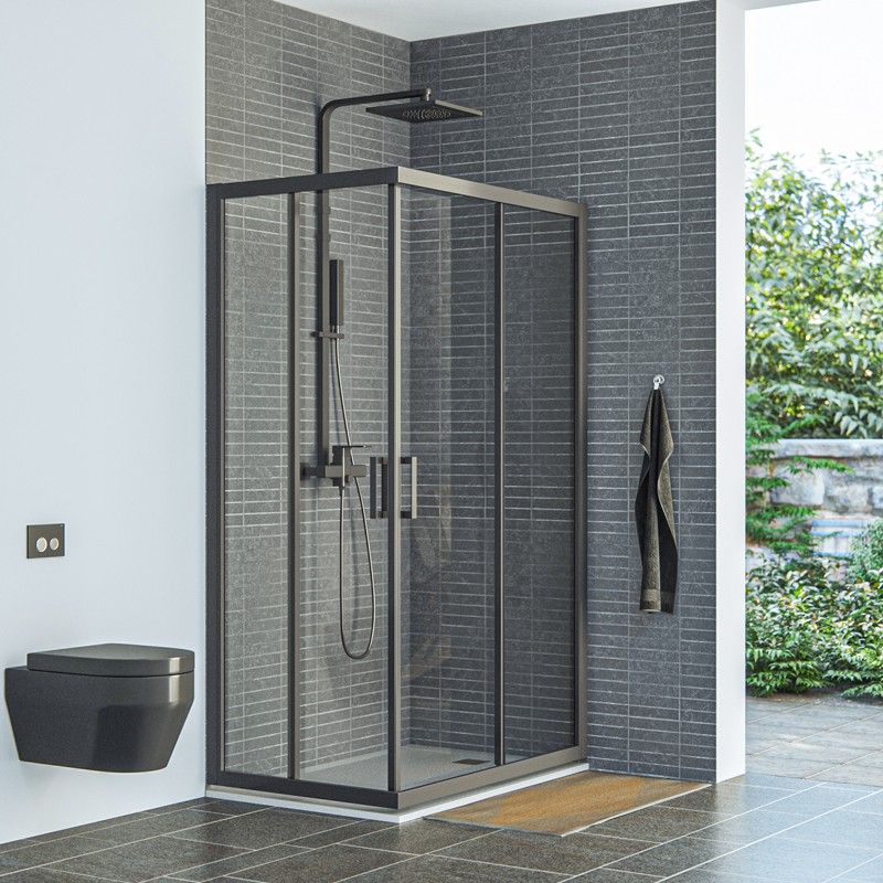 ​​Aquaestil tuš vrata Savana D 110, črna mat/prozorno