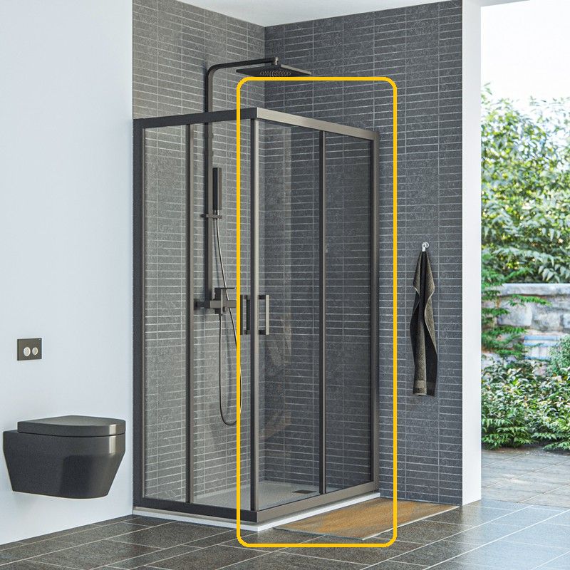 ​​Aquaestil tuš vrata Savana D 110, črna mat/prozorno