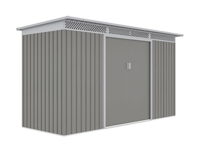 Vrtna kovinska hiška-uta-lopa 4,82 m² - 3,4 m x 1,42 m - SIVA