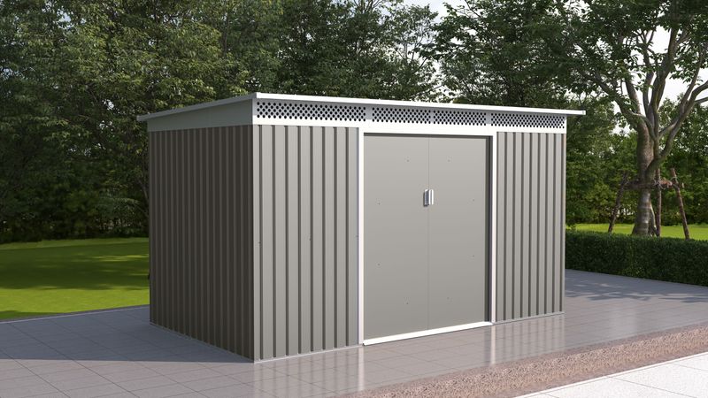 Vrtna kovinska hiška-uta-lopa 7,0 m² - 3,4 m x 2,06 m – SIVA