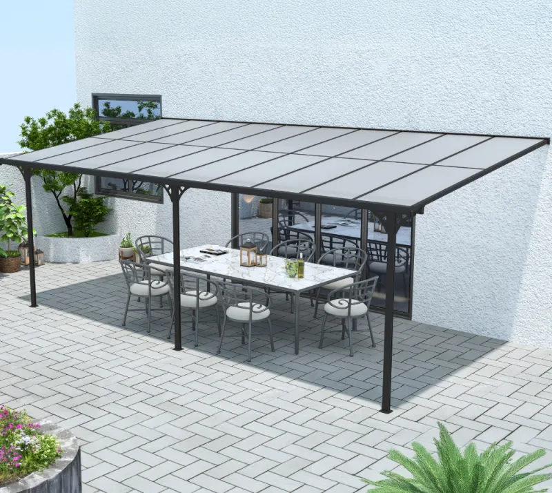 Aluminijasti nadstrešek Bruce 18,5 m² - 3,00 x 6,17 x 2,70 m - ČRNA