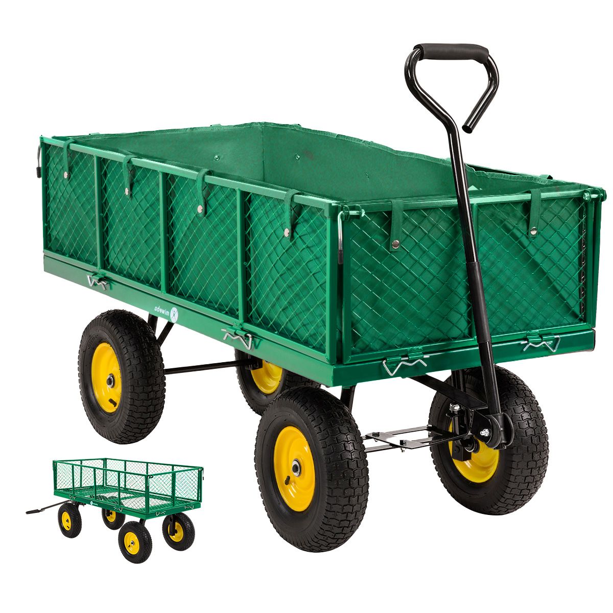 Transportni voziček z nosilnostjo 700 kg - 134 x 61 x 68 cm, Barva: Zelena