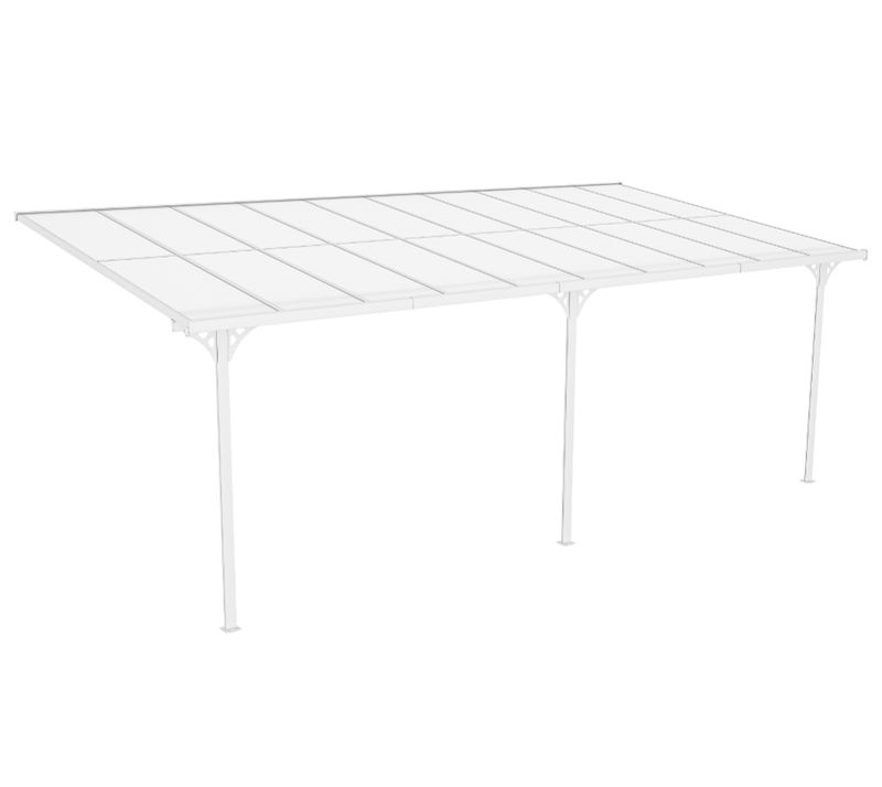 Aluminijasti nadstrešek Bruce 18,5 m² - 3,00 x 6,17 x 2,70 m - BELA