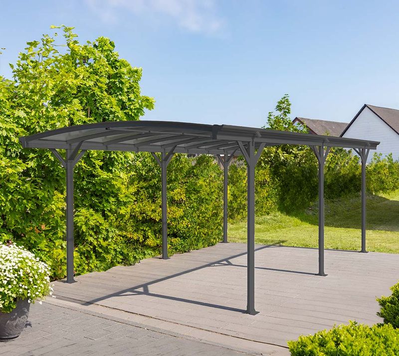 Aluminijasti nadstrešek Stockholm 17,28 m² - 5,76 x 3,00 x 2,20 m - ANTRACIT