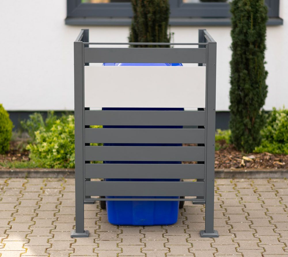 Kovinski boks za smetnjak Planum - 240 litrov - 90 x 90 x 120 cm - ANTRACIT