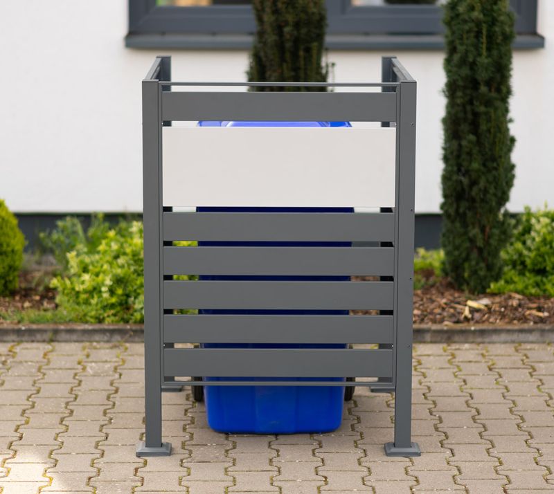 Kovinski boks za smetnjak Planum - 240 litrov - 90 x 90 x 120 cm - ANTRACIT
