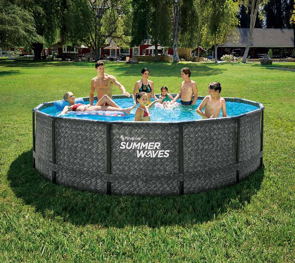 Bazen Summer Waves, Ø427 x 107 cm, videz ratana