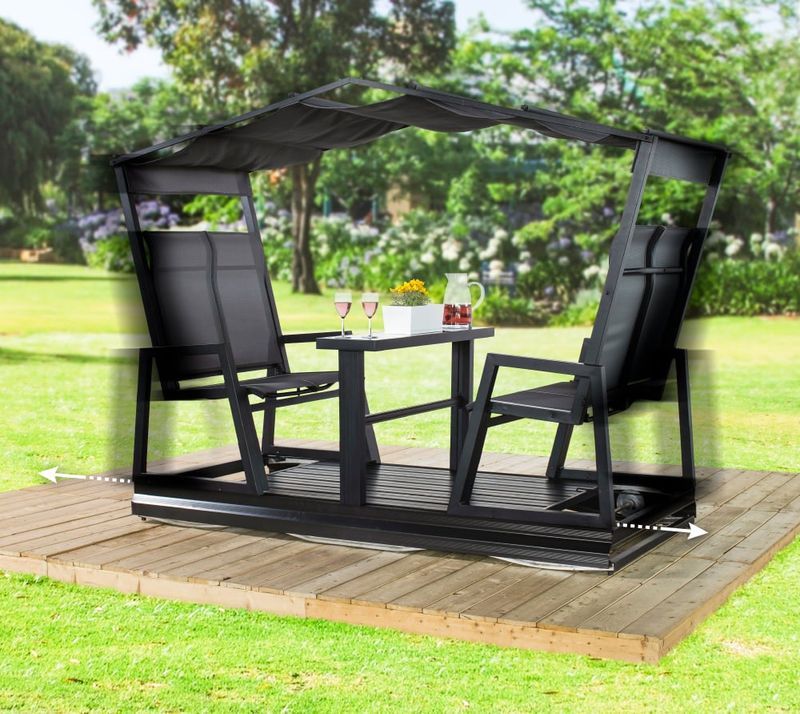 Vrtna gugalnica za 4 osebe - 223 x 112 x 192 cm