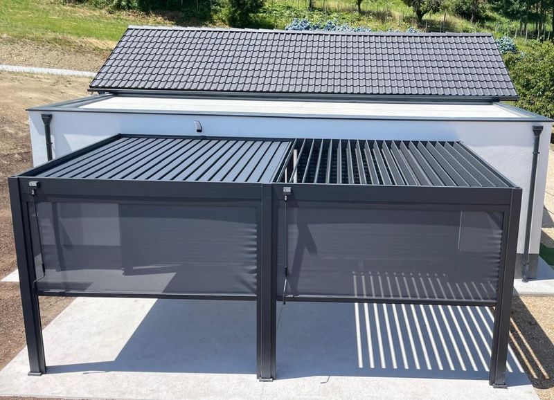 TOP DELUXE ROJA PLAST - BIOKLIMATSKA PERGOLA – ANTHARES - SAMOSTOJEČA/STENSKA - antrazit/bela