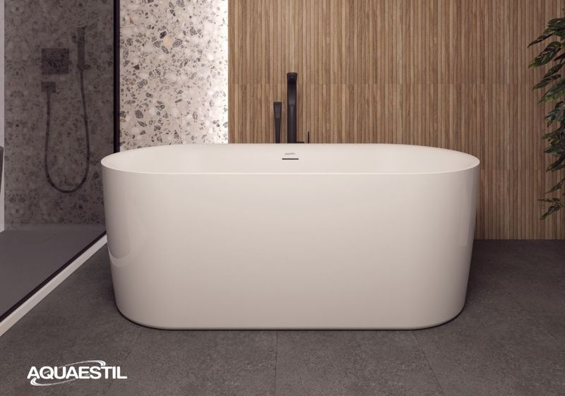 Aquaestil kopalna kad Metauro Free central 180×80, sijajno bela