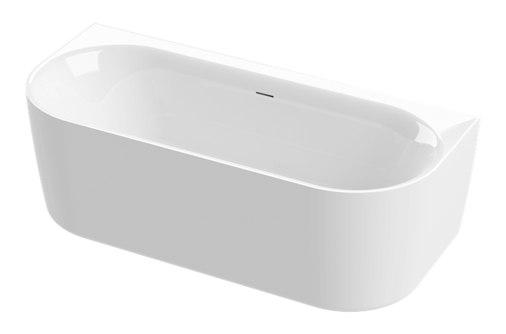 Aquaestil kopalna kad Metauro Free wall 180×80, sijajno bela