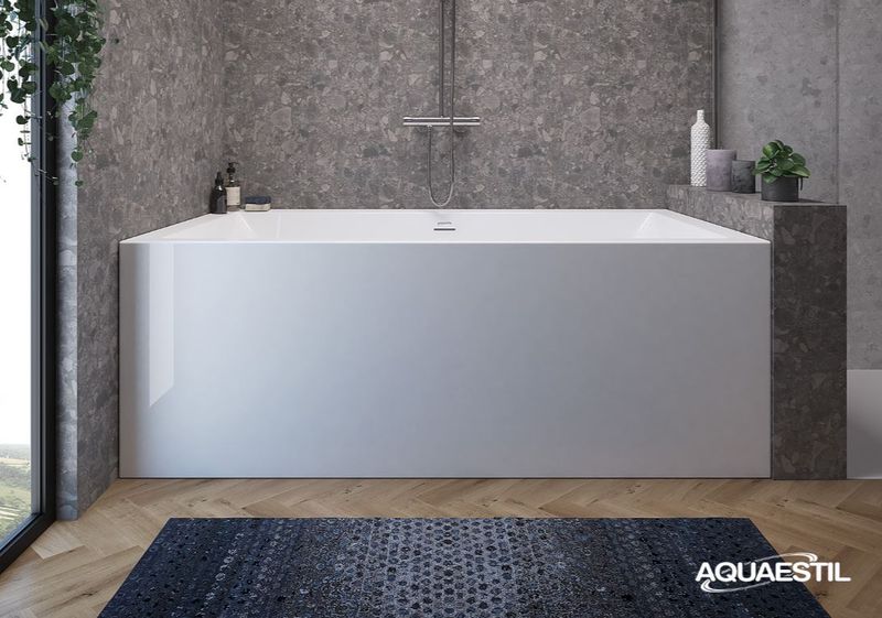 Aquaestil kopalna kad Victoria Free za nišo 170×75, sijajno bela