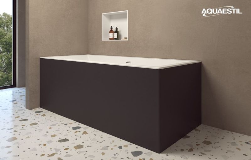 Aquaestil kopalna kad Victoria corner L/D 180×80, bela &amp; črna mat