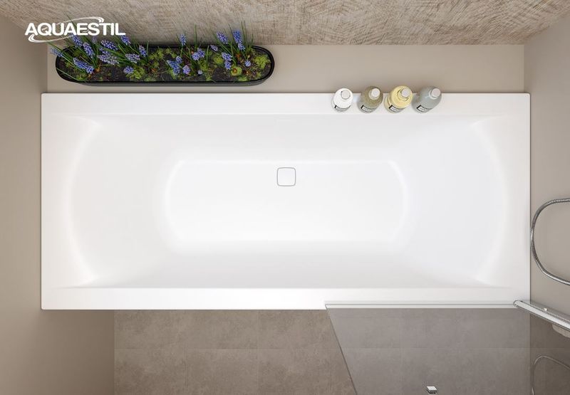 Aquaestil kopalna kad Colorado Free za nišo 180×80, sijajno bela