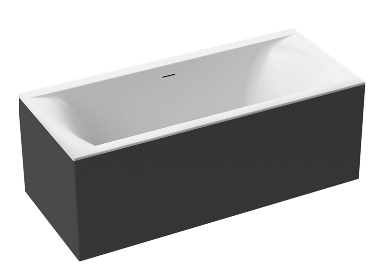 Aquaestil kopalna kad Colorado Free corner L/D 170×75, bela &amp; črna mat