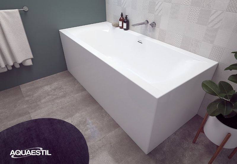 Aquaestil kopalna kad Colorado Free corner L/D 180×80, sijajno bela