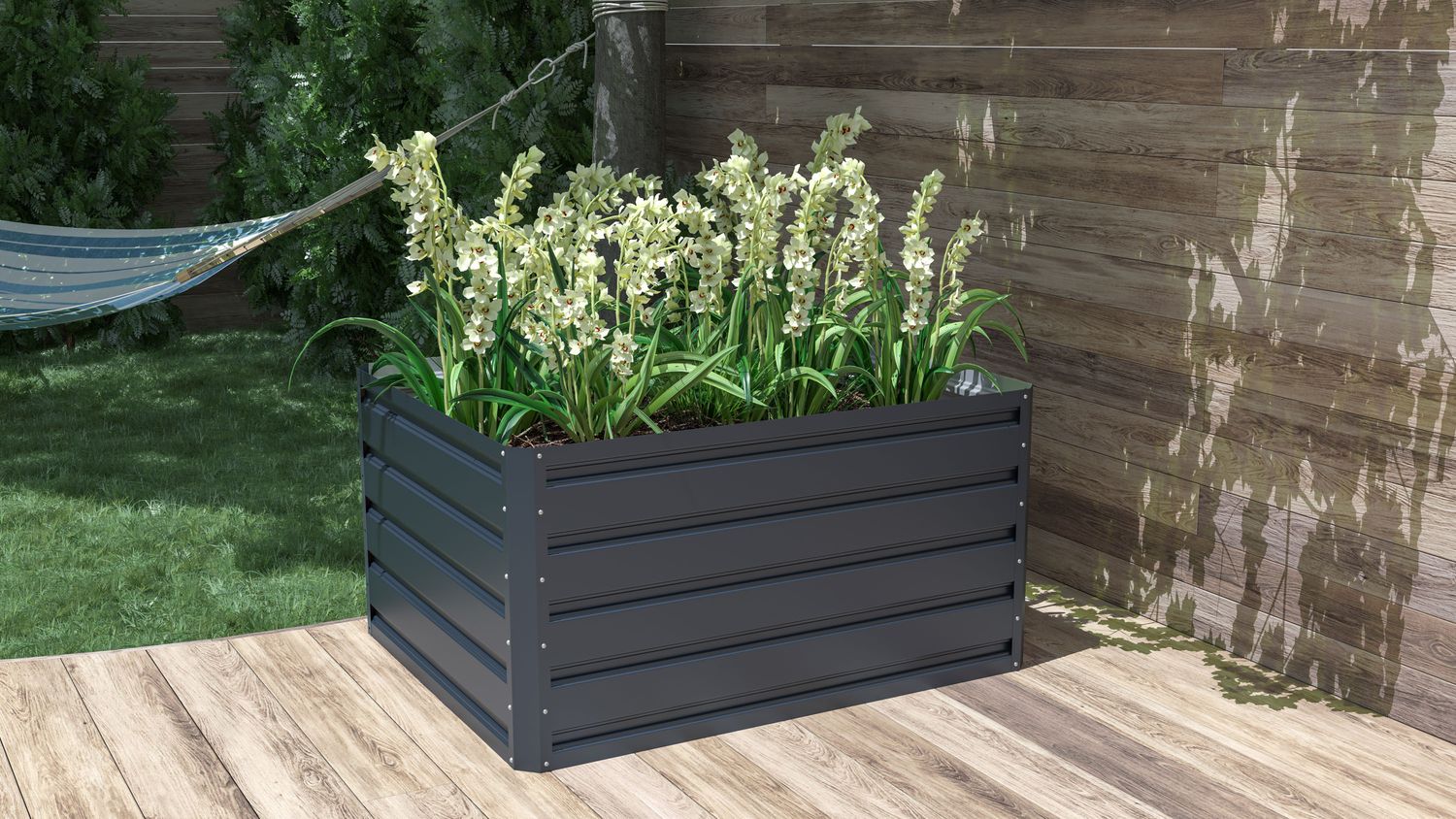 Visoka greda Daisy - 100 x 80 x 52 cm - ANTRACIT