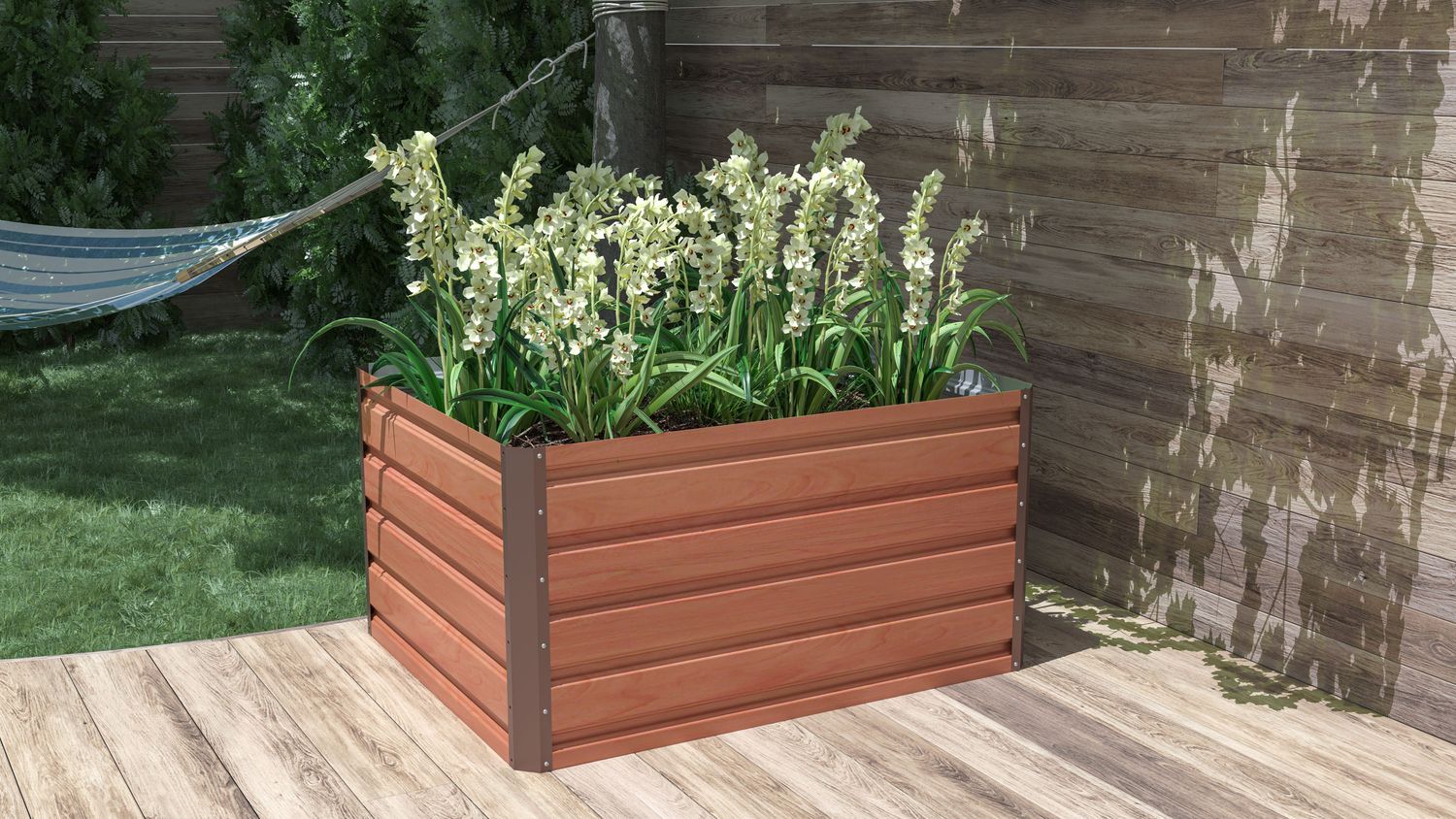 Visoka greda Daisy - 100 x 80 x 52 cm - RJAVA